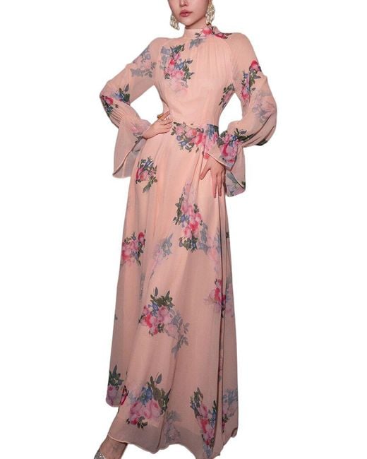 BURRYCO Pink Printed Maxi Dress