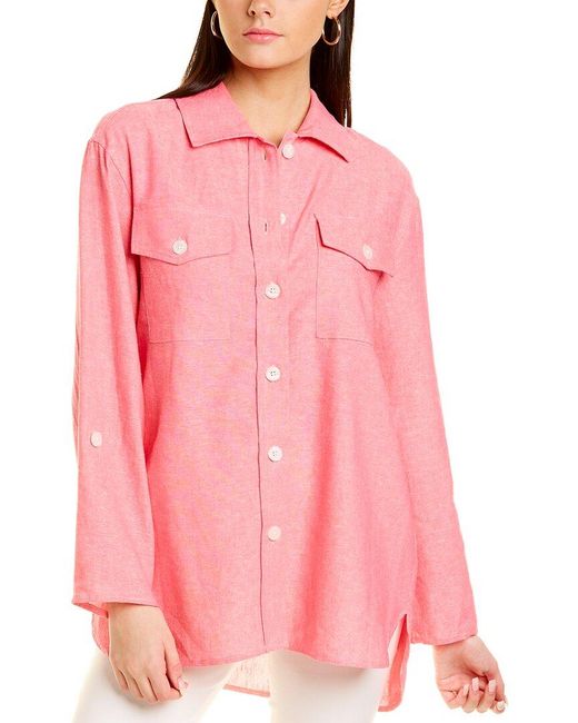 Jones New York Linen-blend Shacket in 