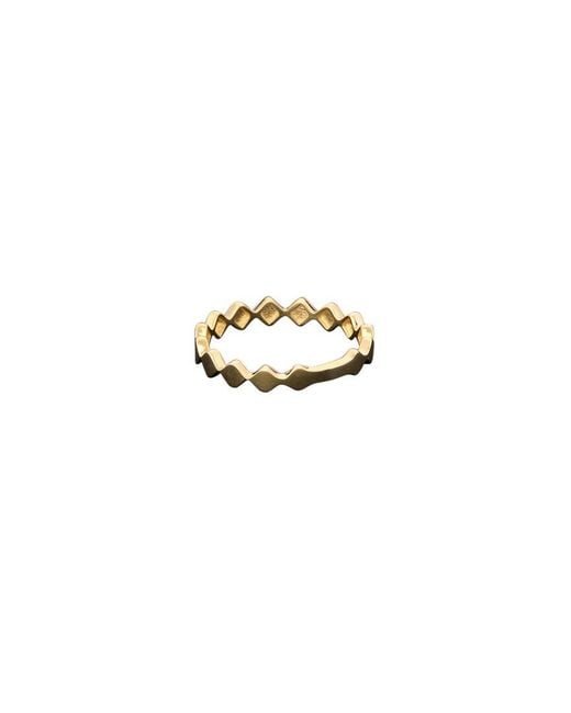 Italian Gold White 14K Geometric Shapes Ring