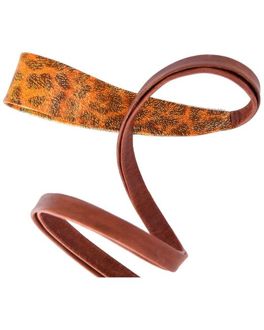 Ada Orange Midi Wrap Leather Belt