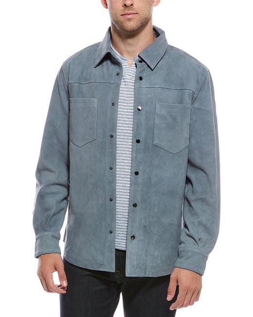 Blank NYC Blue Suede Jacket for men