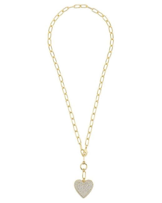 Sterling Forever Metallic 14K Plated Cz Sofie Necklace