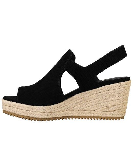 Eileen Fisher Black Wilda Suede Wedge Sandal