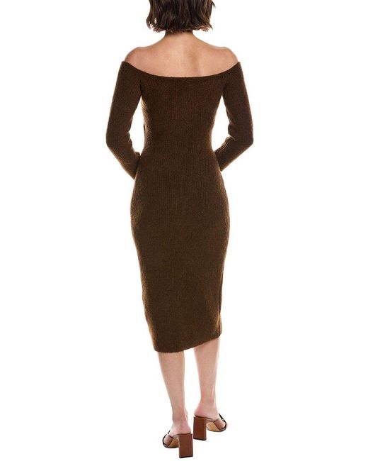 L'Agence Brown Nala Off-The-Shoulder Cutout Dress