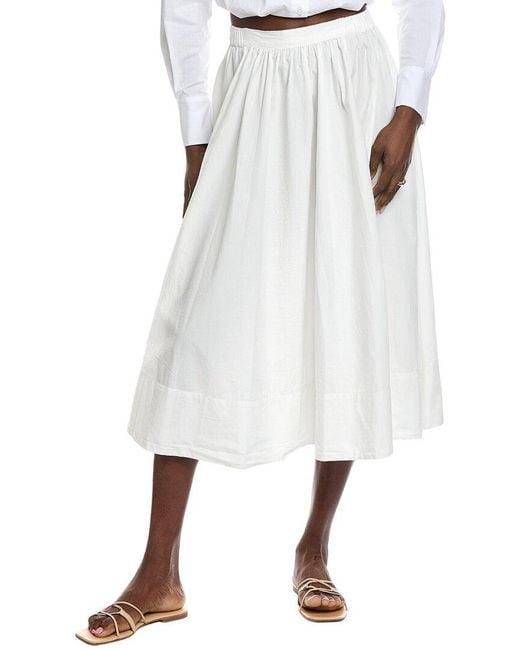 Free People White Lowen Midi Skirt