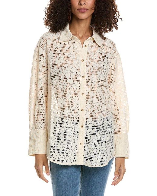 Free People Natural In Your Dreams Lace Shirt