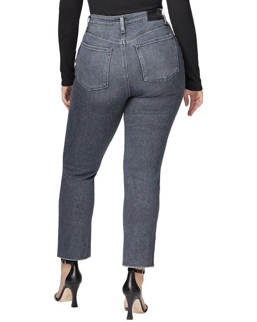PAIGE Blue Accent Ash Black Ultra High Rise Straight Jean