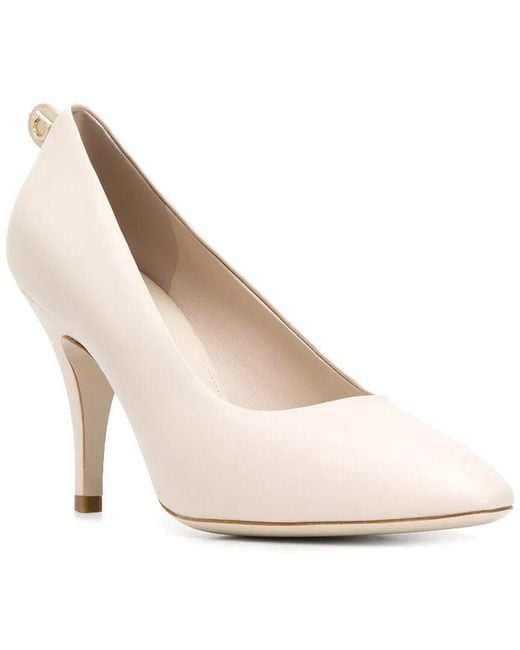 Ferragamo White 95Mm Pointed-Toe Leather Pump