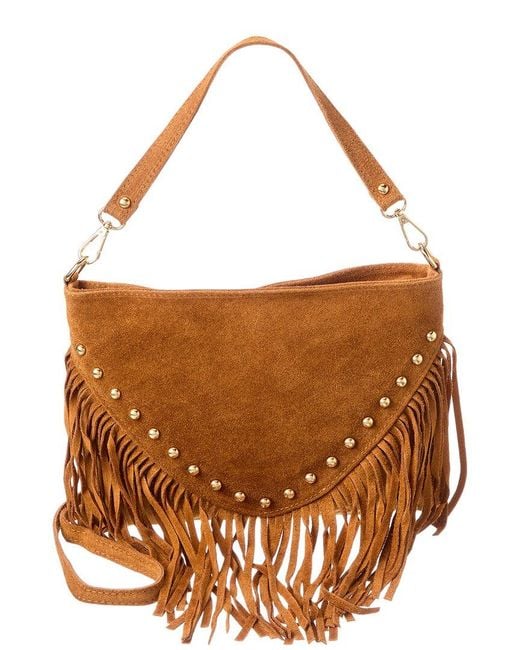 Isabella Rossetti Brown Celia27 Leather Studded Shoulder Bag