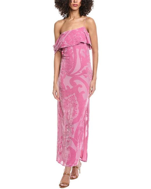Etro Pink Georgia Silk-Blend Maxi Dress