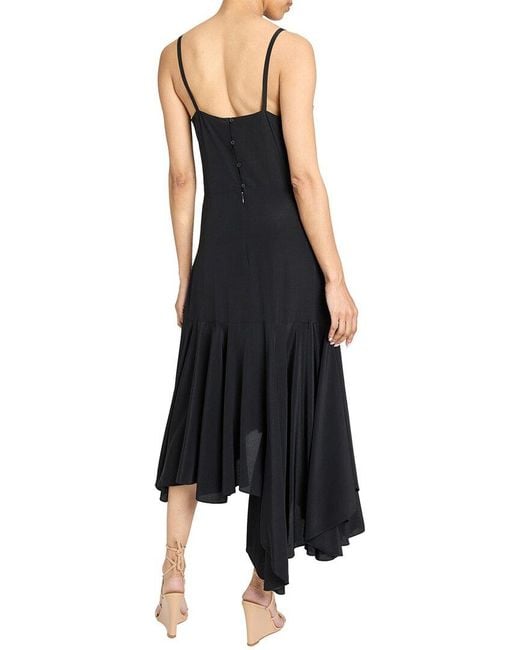 Santorelli Black Silk A-Line Dress