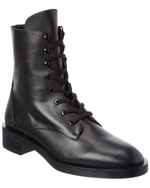 Stuart Weitzman Black Sondra Sleek Leather Bootie