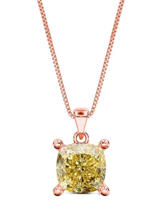 Amairah Metallic 14K Rose 2.00 Ct. Tw. Lab-Grown Diamond Solitaire Pendant Necklace