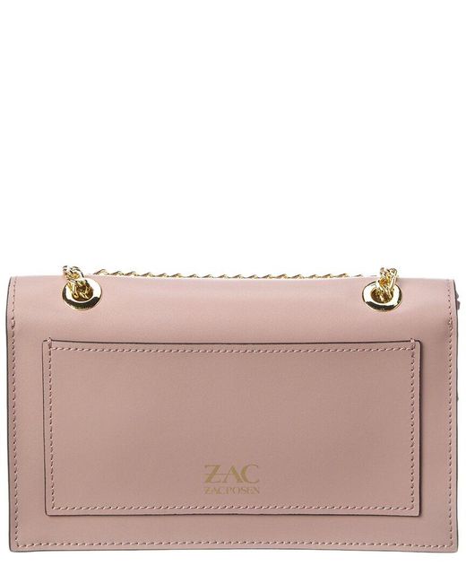 Zac Posen Pink Earthette Mini Chain Leather Shoulder Bag