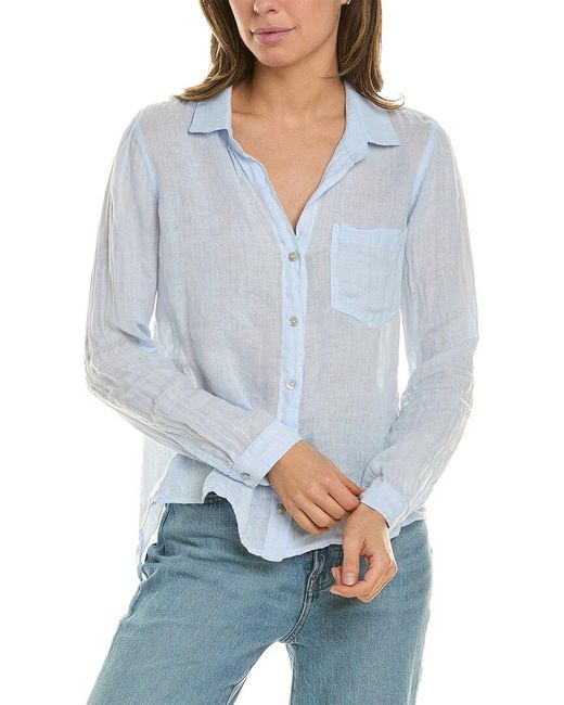 Bella Dahl Blue Pocket Button-down Shirt