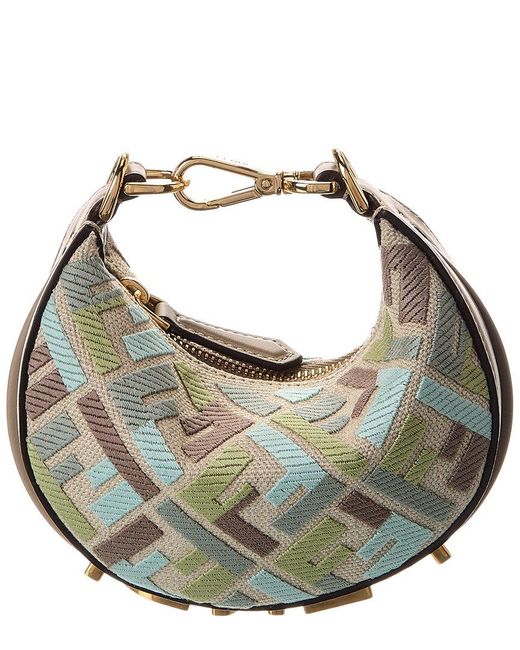 Fendi Metallic Graphy Nano Ff Canvas Bag Charm