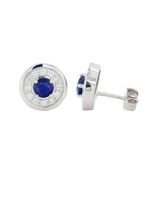 Diana M Blue Fine Jewelry 18k 0.95 Ct. Tw. Diamond & Sapphire Earrings