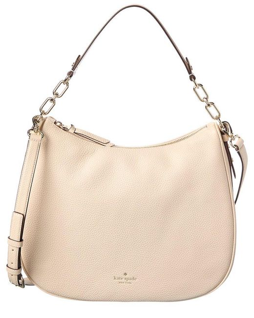 Kate Spade Natural Mulberry Street Pebbled Leather Vivian Shoulder Bag