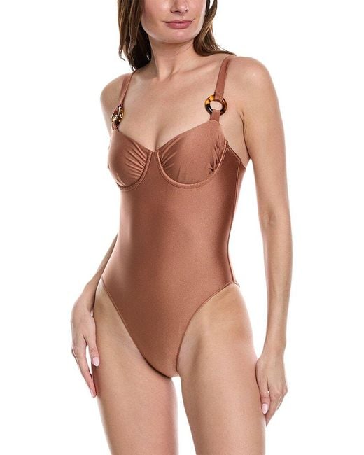 Solid & Striped Brown The Gianna One-piece