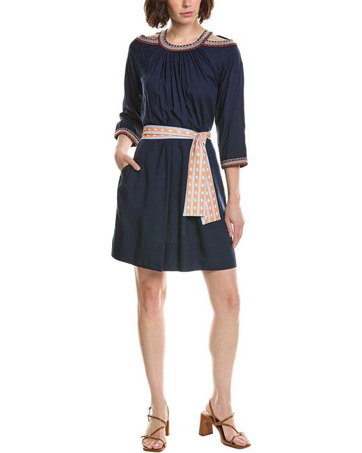 Gretchen Scott Blue Cold Shoulder Dress