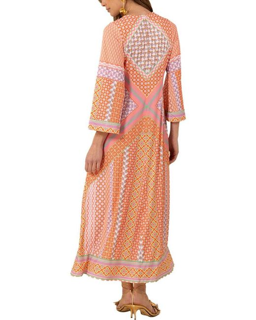 Hale Bob Pink Henley Midi Dress
