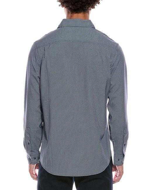 Report Collection Gray 4-Way Geo Print Woven Sport Shirt for men