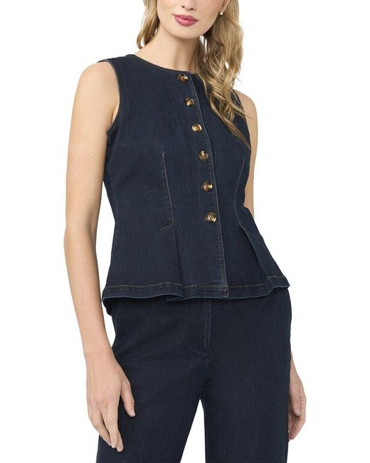 Ted Baker Blue Gia Button-Up Vest