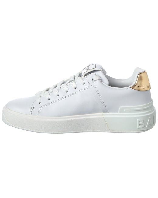 Balmain White B Court Classic Leather Sneaker