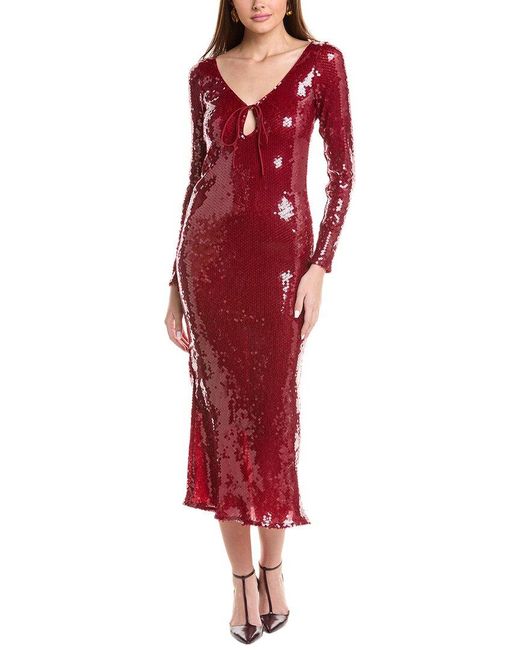 Bardot Red Verona Sequin Maxi Dress