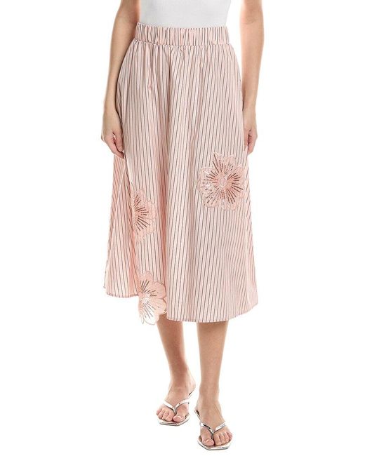 NVLT Pink Poplin Midi Skirt