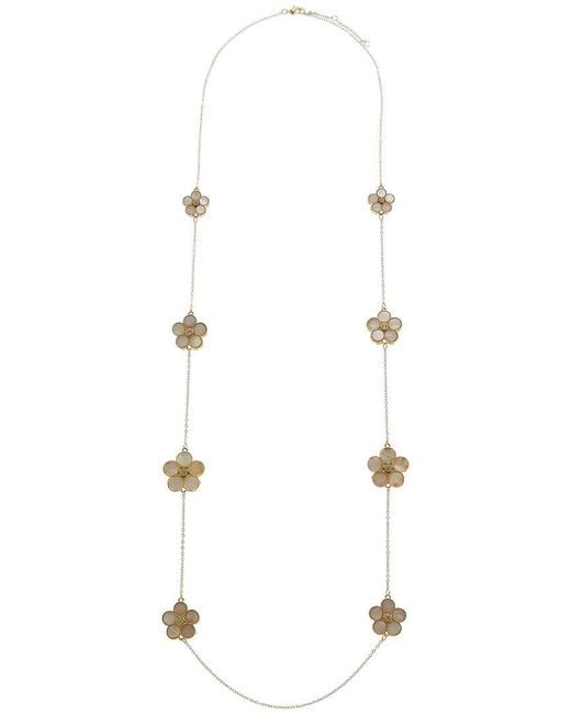 Juvell White Plated Lab-Grown Mother Of Pearl Cz Clover Necklace