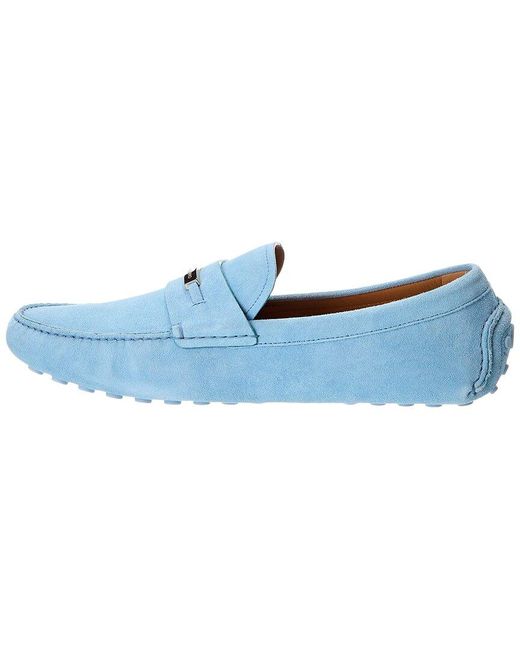 Ferragamo Blue Grenoble Crosta America Suede Loafer for men
