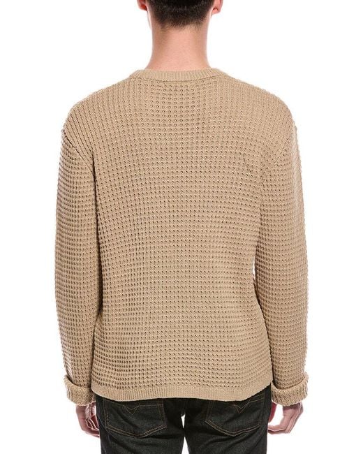 Slate & Stone Natural Waffle Knit Wool-Blend Crewneck Sweater for men
