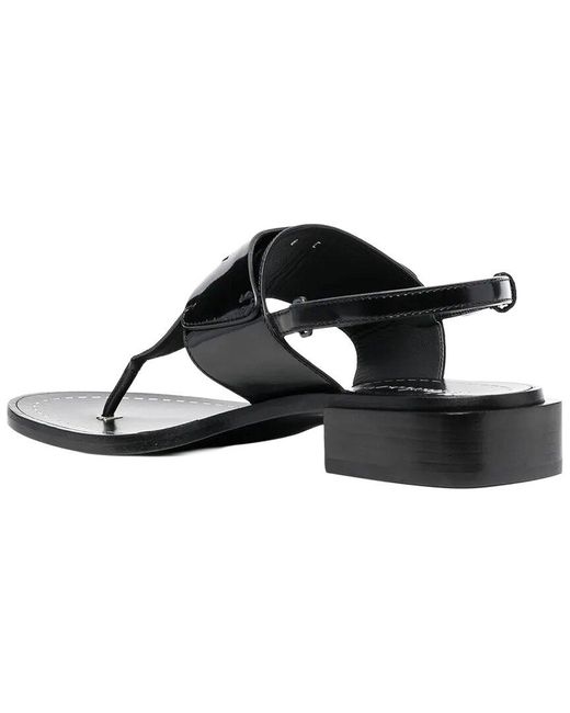 Ferragamo Black Logo Thong Leather Sandal