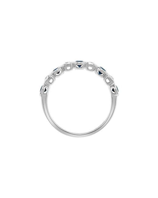 H.J. Namdar White 14K 0.45 Ct. Tw. Diamond & Sapphire Stackable Ring