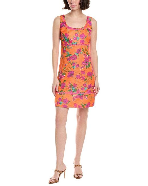 Sara Campbell Red Sleeveless Pique Shift Dress