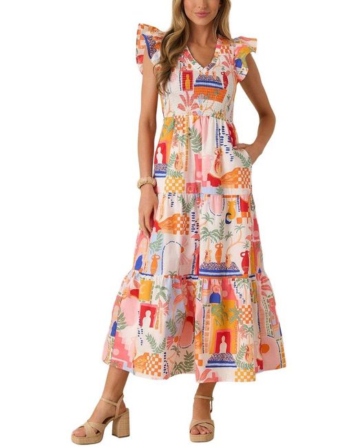 AMINA GLAM Red Midi Dress