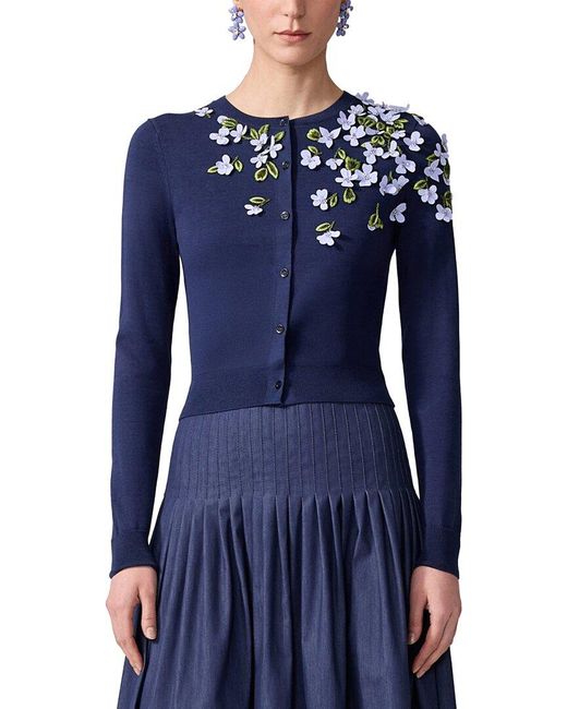 Carolina Herrera Blue Cardigan
