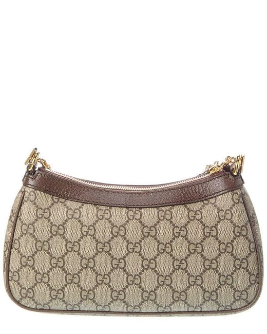 Gucci Gray Ophidia GG Small Canvas & Leather Shoulder Bag