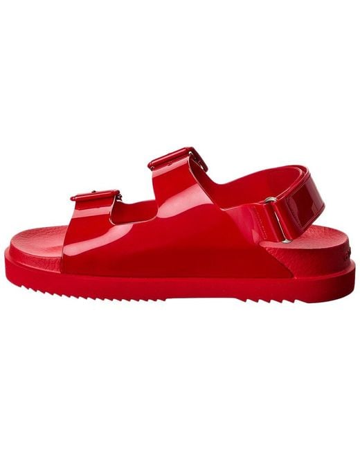 Gucci Red Double G Rubber Sandal