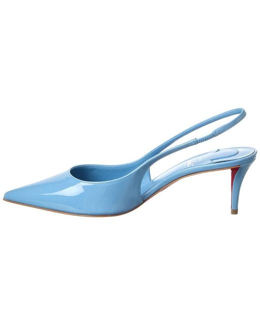 Christian Louboutin Blue Miss Z 60 Patent Slingback Pump
