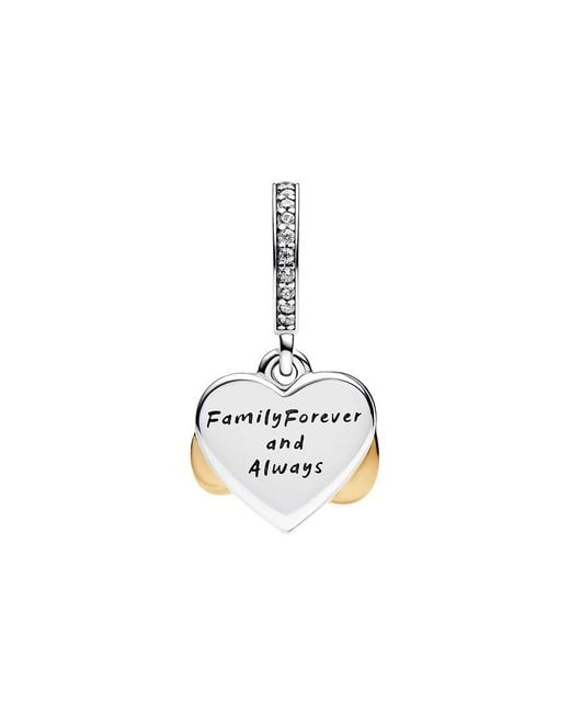 Pandora Metallic Moments & 14K Plated Cz Sparkling Infinity Heart Dangle Charm