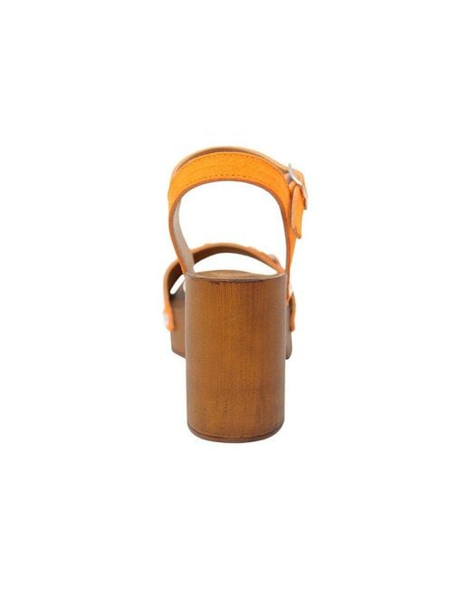 Charles David Orange Exposed Suede Sandal