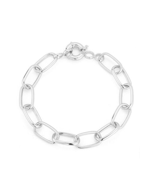Chloe and Madison White Bold Paperclip Link Bracelet