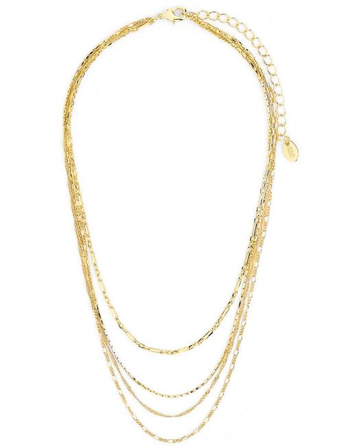 Sterling Forever Metallic 14k Plated Multi-chain Layered Necklace