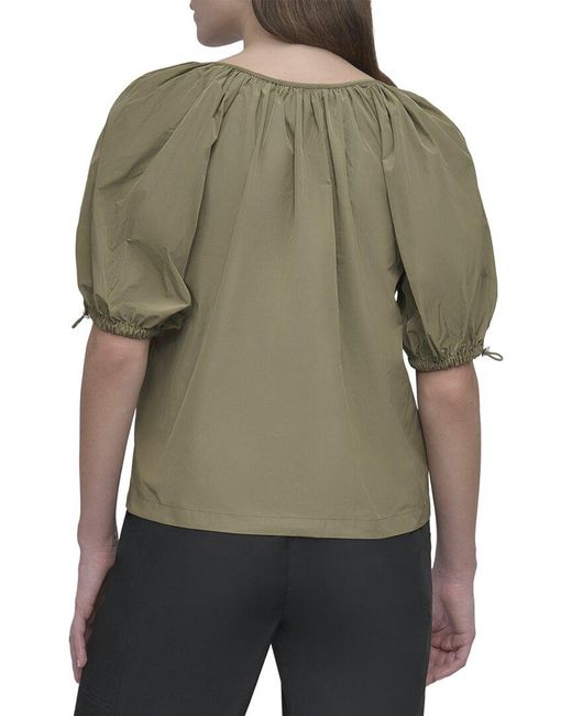 DKNY Green Bubble Sleeve Top