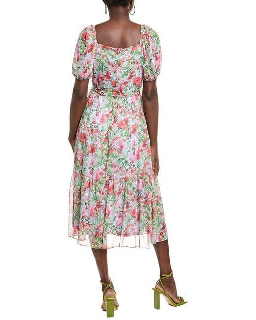 Julia Jordan Red Chiffon Midi Dress