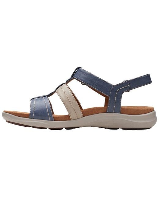 Clarks Blue Kitly Step Leather Sandal