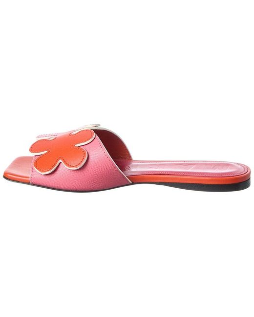 Marni Red Leather Ballerina Flat