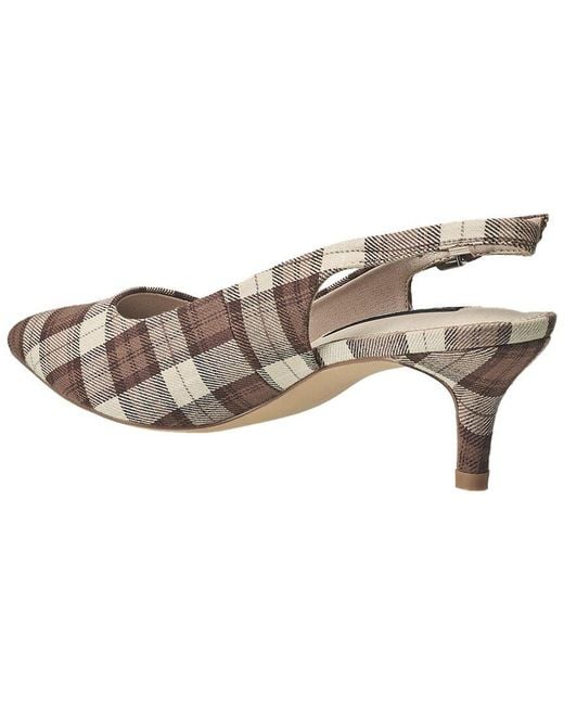 French Connection Metallic Plaid Textile Heeled Pumps